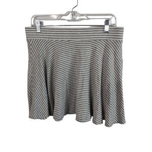 Decree Gray White Striped Skirt Stretch Elastic Size XL 90s Y2K Skater